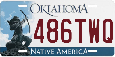 OK license plate 486TWQ
