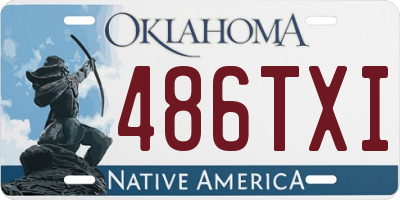 OK license plate 486TXI