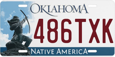 OK license plate 486TXK