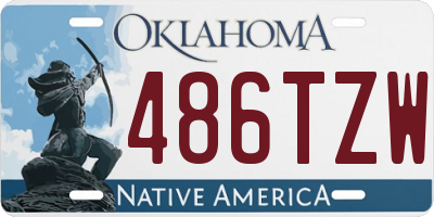 OK license plate 486TZW