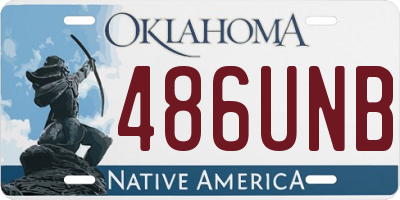 OK license plate 486UNB