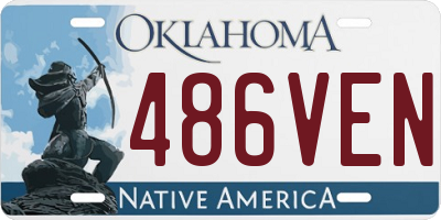 OK license plate 486VEN