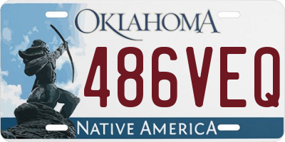 OK license plate 486VEQ