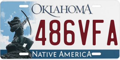 OK license plate 486VFA