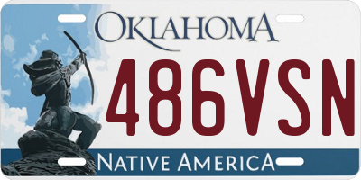 OK license plate 486VSN