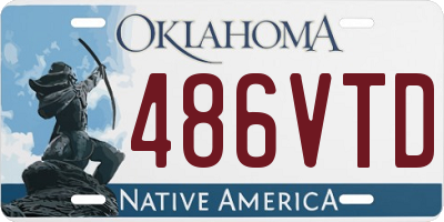 OK license plate 486VTD