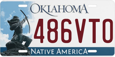 OK license plate 486VTO