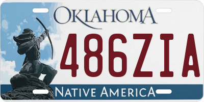OK license plate 486ZIA