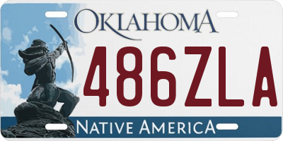 OK license plate 486ZLA
