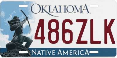 OK license plate 486ZLK