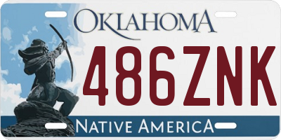 OK license plate 486ZNK