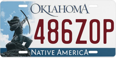 OK license plate 486ZOP