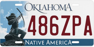 OK license plate 486ZPA
