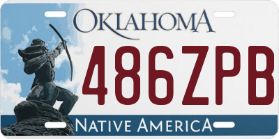 OK license plate 486ZPB