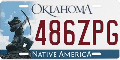 OK license plate 486ZPG