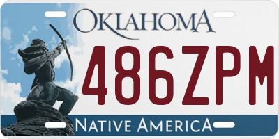 OK license plate 486ZPM