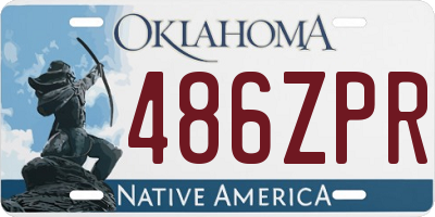 OK license plate 486ZPR