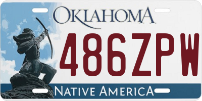 OK license plate 486ZPW