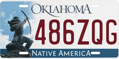 OK license plate 486ZQG