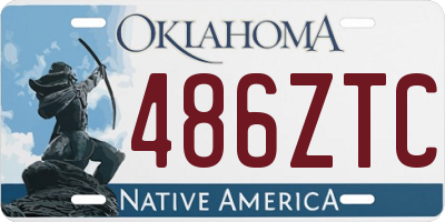 OK license plate 486ZTC