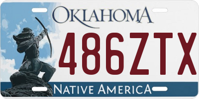 OK license plate 486ZTX