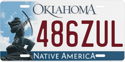 OK license plate 486ZUL