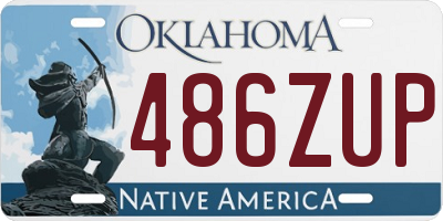 OK license plate 486ZUP