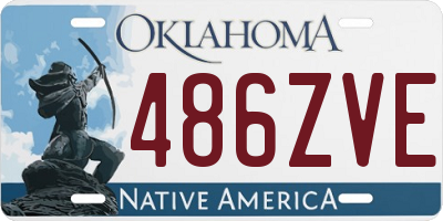 OK license plate 486ZVE