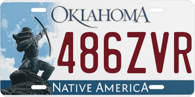 OK license plate 486ZVR