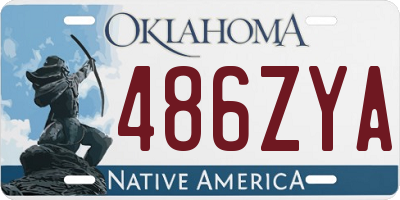 OK license plate 486ZYA
