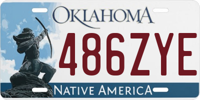 OK license plate 486ZYE