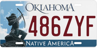 OK license plate 486ZYF