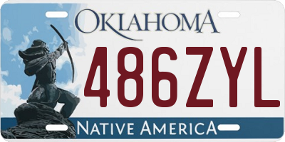 OK license plate 486ZYL