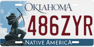 OK license plate 486ZYR