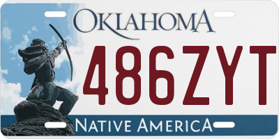OK license plate 486ZYT