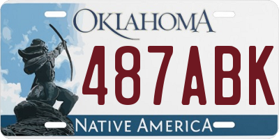 OK license plate 487ABK