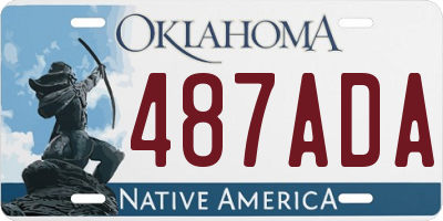 OK license plate 487ADA
