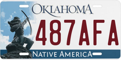 OK license plate 487AFA