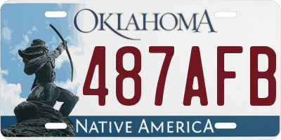 OK license plate 487AFB
