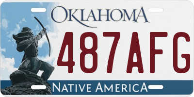 OK license plate 487AFG
