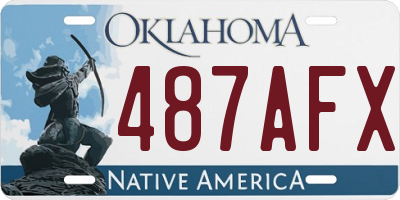 OK license plate 487AFX