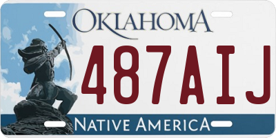 OK license plate 487AIJ