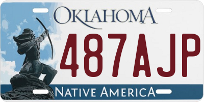 OK license plate 487AJP