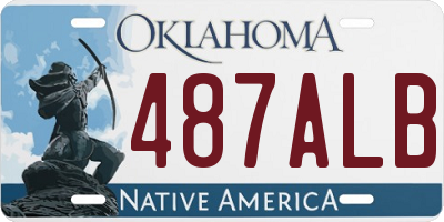 OK license plate 487ALB