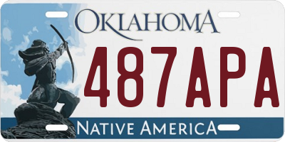 OK license plate 487APA
