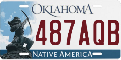 OK license plate 487AQB