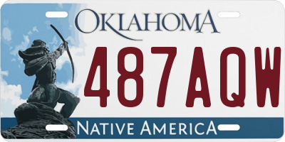 OK license plate 487AQW