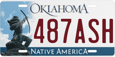 OK license plate 487ASH