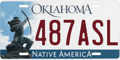 OK license plate 487ASL