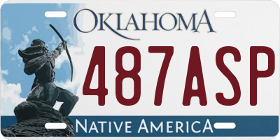OK license plate 487ASP